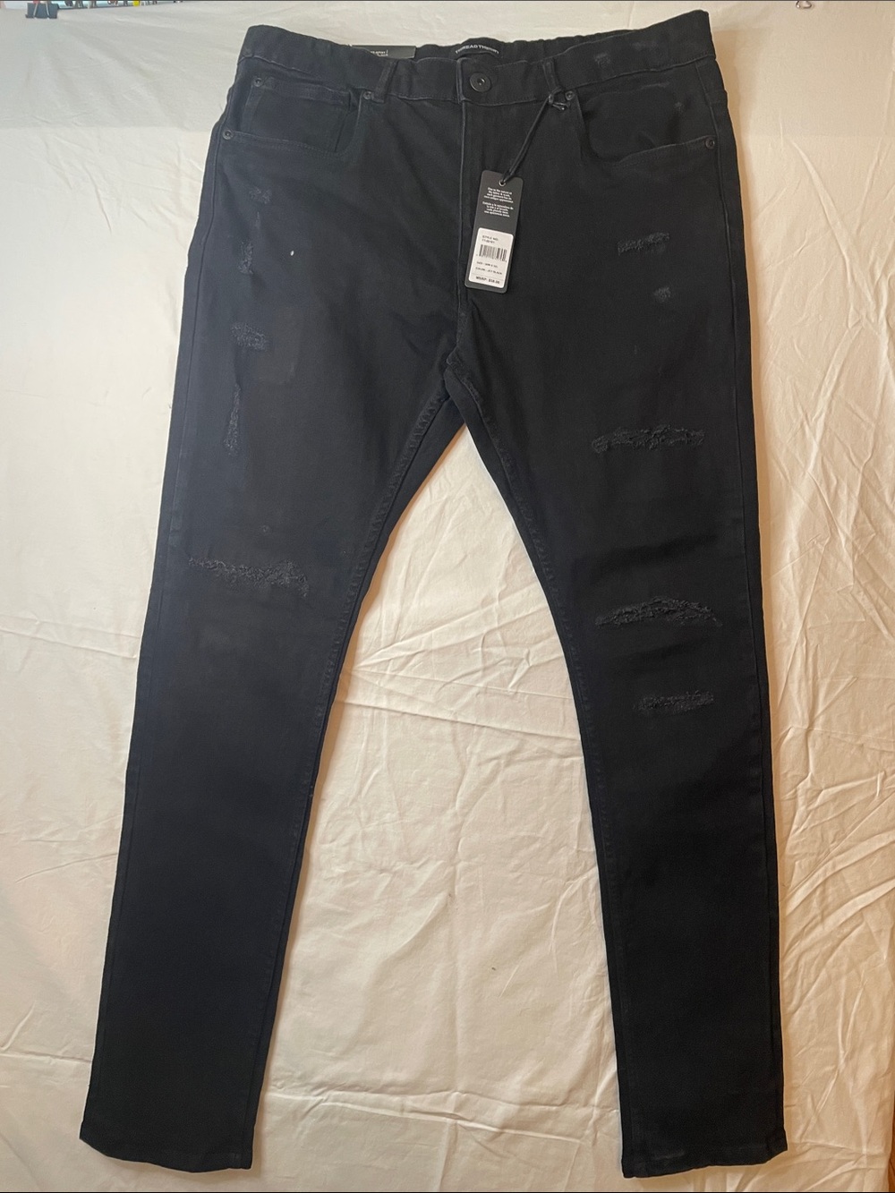 Slim Fit Black Distressed Skinny Jeans for Men stretch
